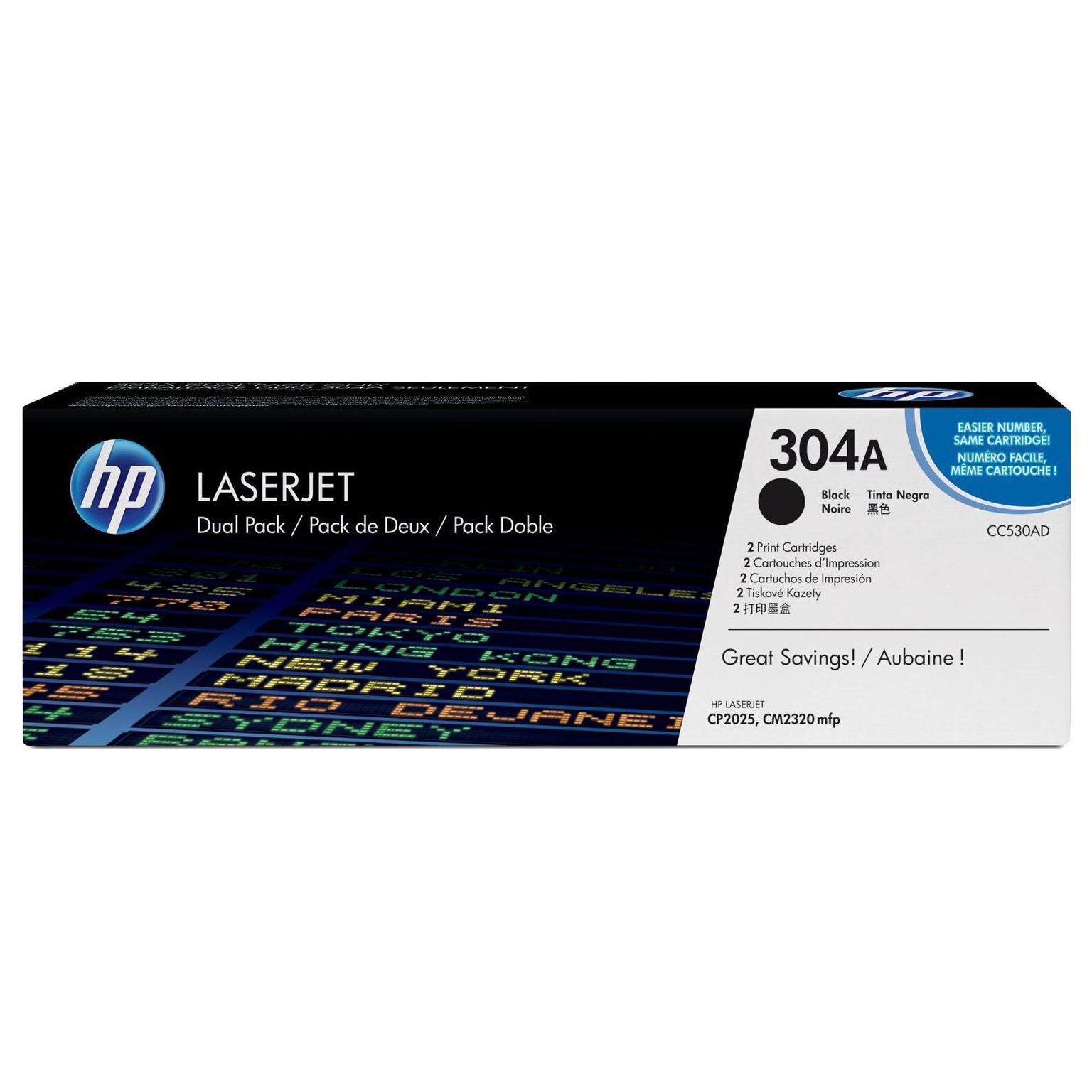 HP 304A Dual Pack zwart