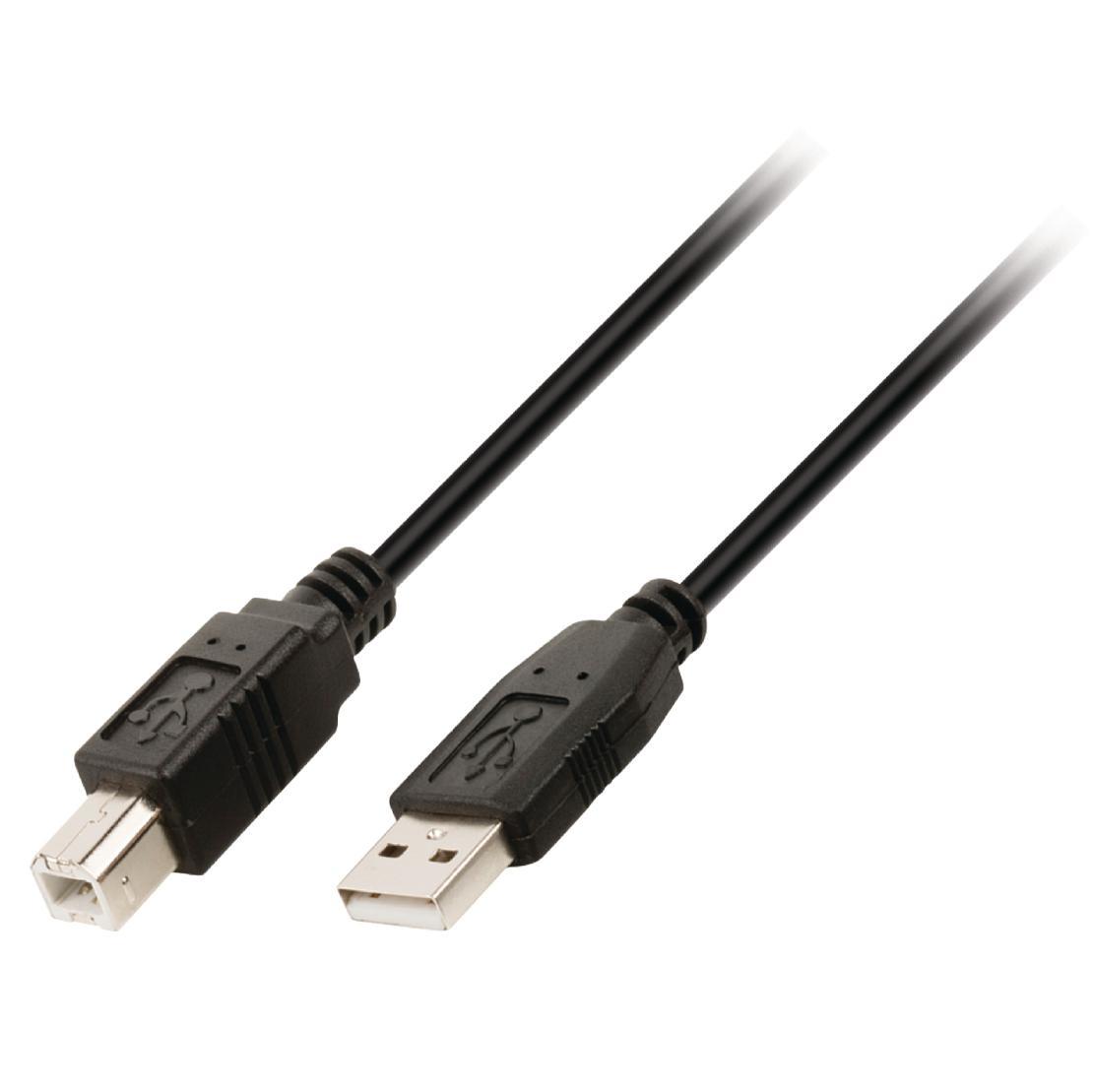Image of USB 2.0 Kabel A Male - B Male Rond 5.00 M Zwart