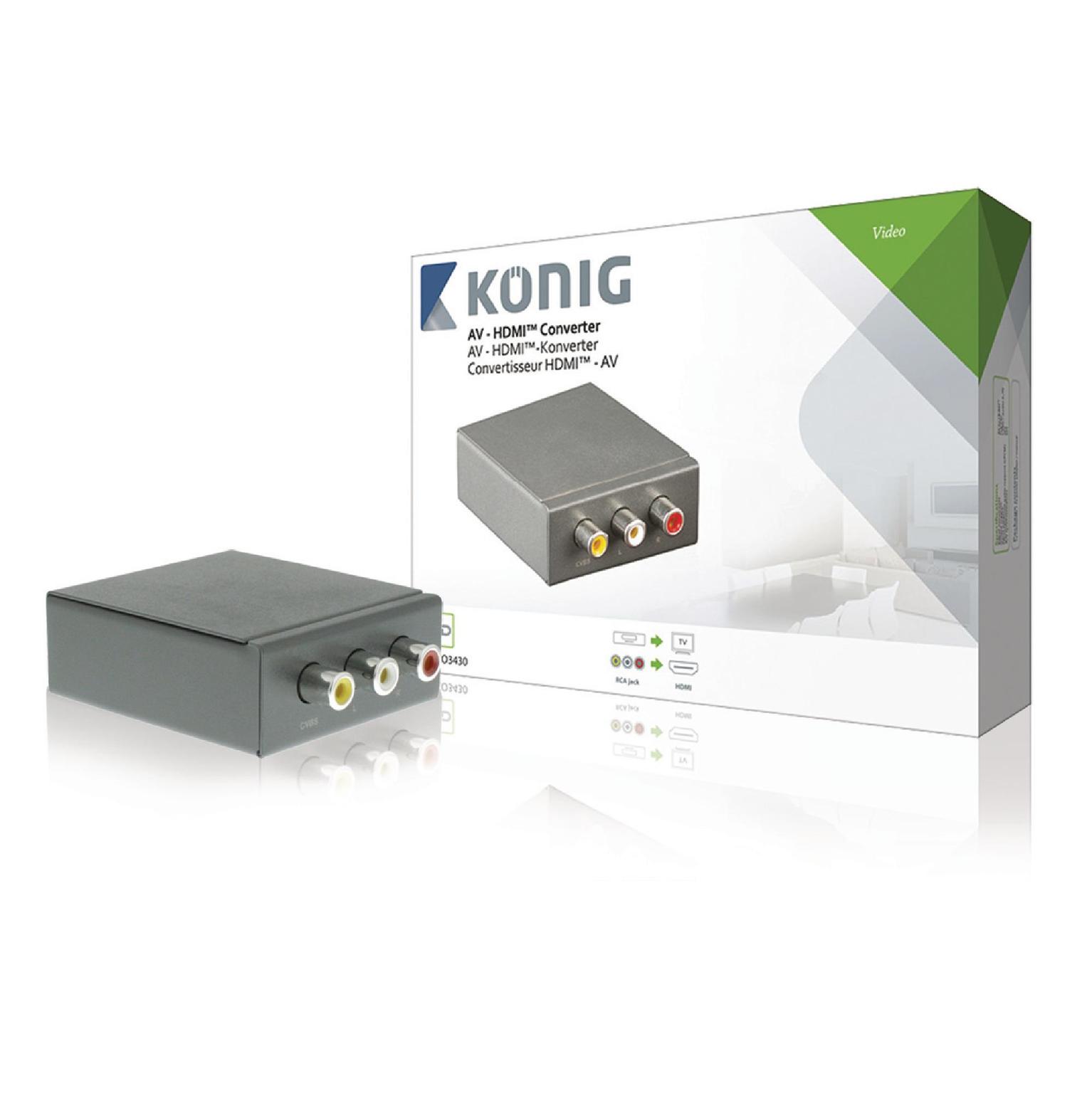 Image of HDMI Converter 3x RCA Female - HDMI-Uitgang Antraciet - König